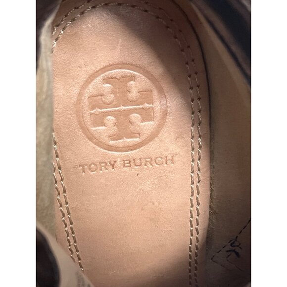 Tory Burch Leila Brown Quilted Leather Stacked Wedge Heel Bootie Sz 6.5M - Picture 9 of 10
